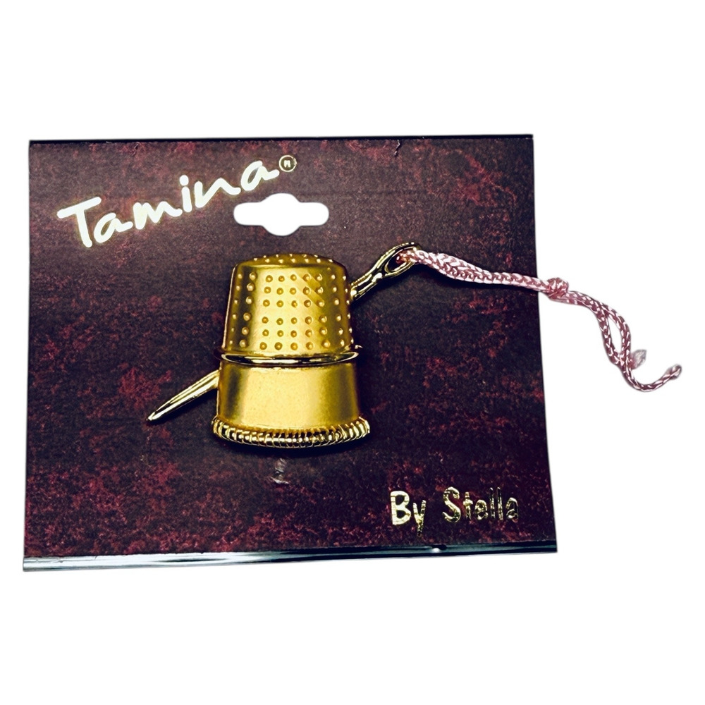 Stella Wholesale Lot 12 Gold Tone Sewing Thimble Brooches Pins Bulk Craft Gift